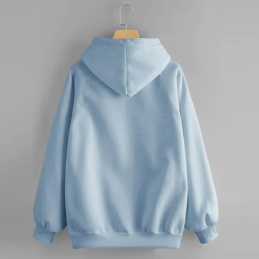 Womens Hoodies Oversized Sweatshirts Pullover Fashion Autumn And Winter Color Gradient Printing Casual Pockets Long