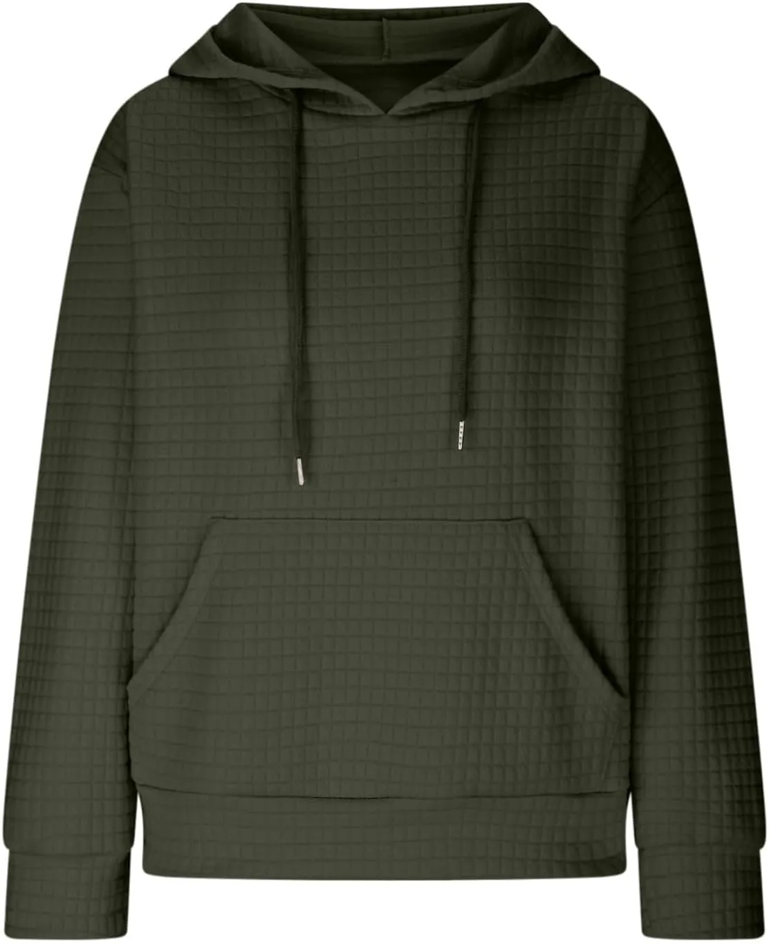 Womens Hoodies Oversized Waffle Drawstring Thick Pullover Sweatshirt Fall Fashion 2024 Soft Baggy Tunic Hoodies