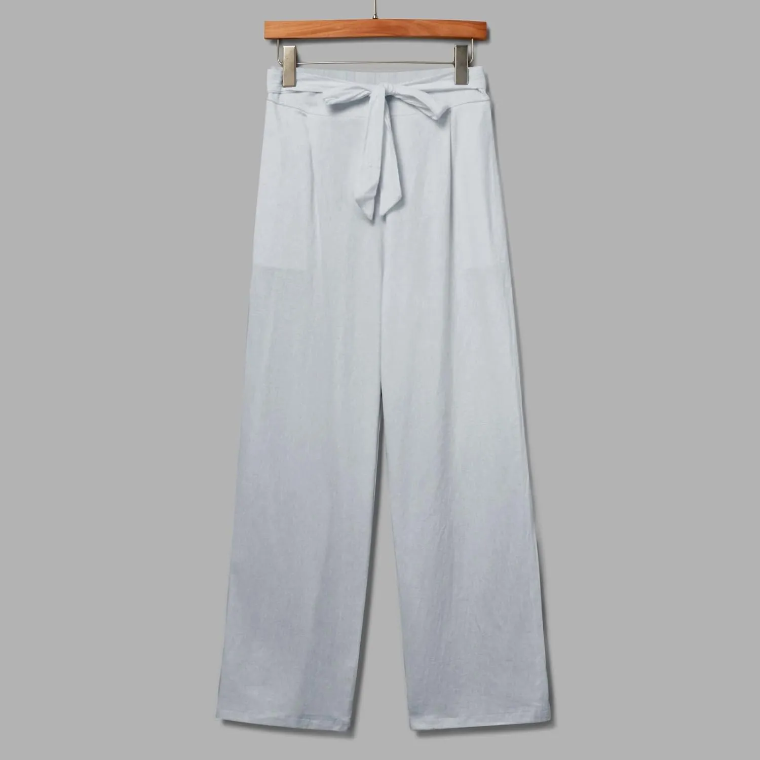 Women's Linen Blend Summer Casual Flowy Pants High Waist Lounge Pants Plus Size Trouser Vacation