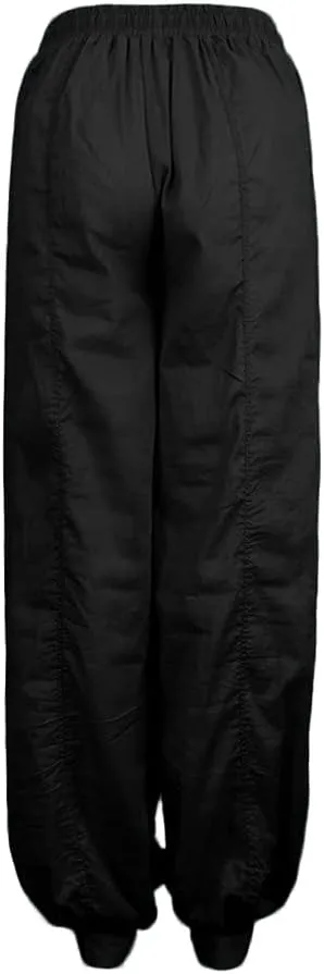 Womens Linen Summer Loose Pants High Waist Ankle Length Slim-Fit Trousers Work Business