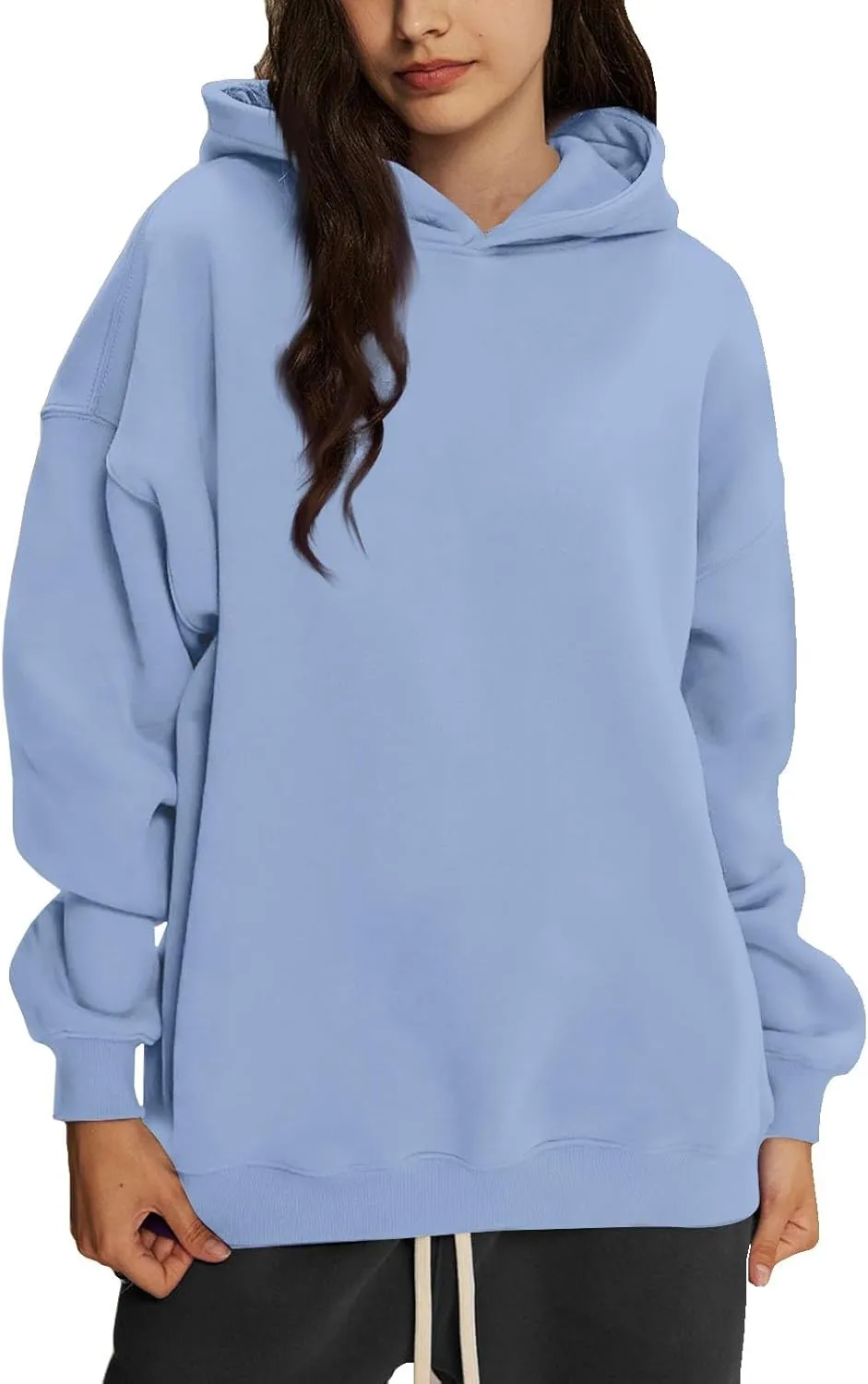Womens Oversized Hoodies Pullover Comfy Fleece Lined Hooded Sweatshirts Drop Shoulder Winter Sweaters Y2k Hoodie