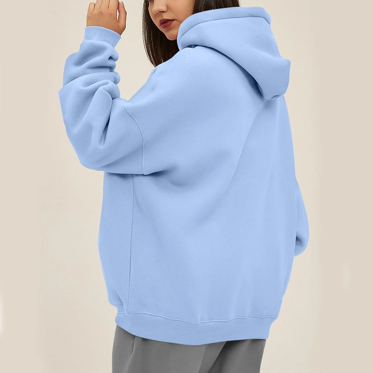 Womens Oversized Hoodies Pullover Comfy Fleece Lined Hooded Sweatshirts Drop Shoulder Winter Sweaters Y2k Hoodie
