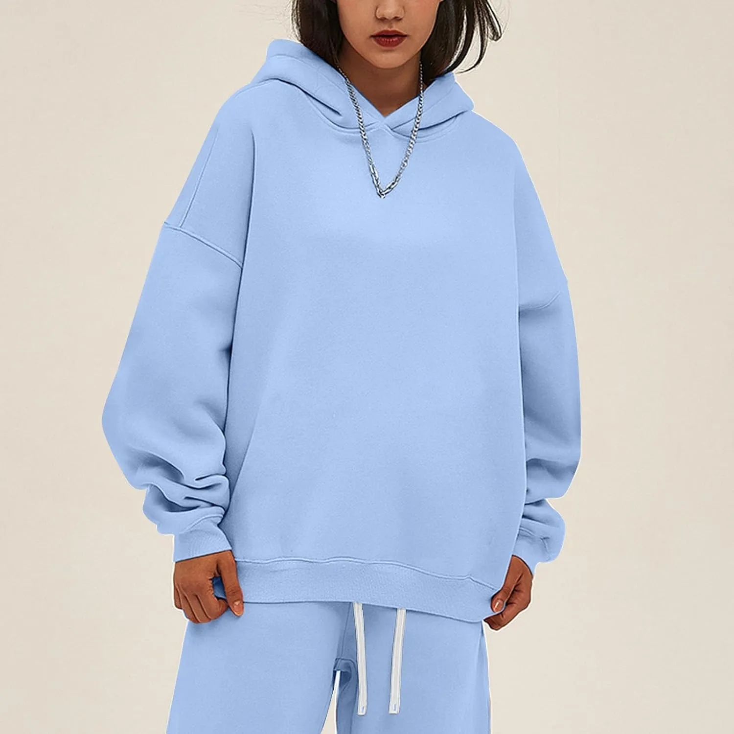 Womens Oversized Hoodies Pullover Comfy Fleece Lined Hooded Sweatshirts Drop Shoulder Winter Sweaters Y2k Hoodie