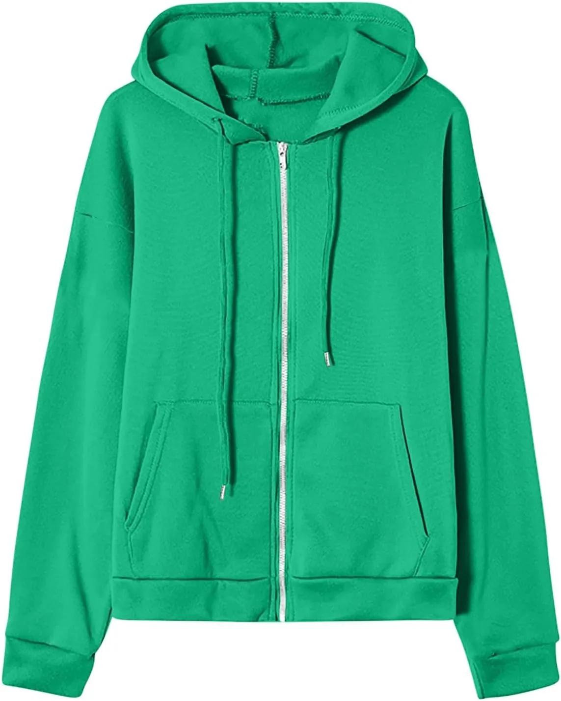 Womens Oversized Zip Up Hoodie Trendy Drawstring Long Sleeve Fall Jackets Casual Teen Girls Y2k Hooded Sweatshirts
