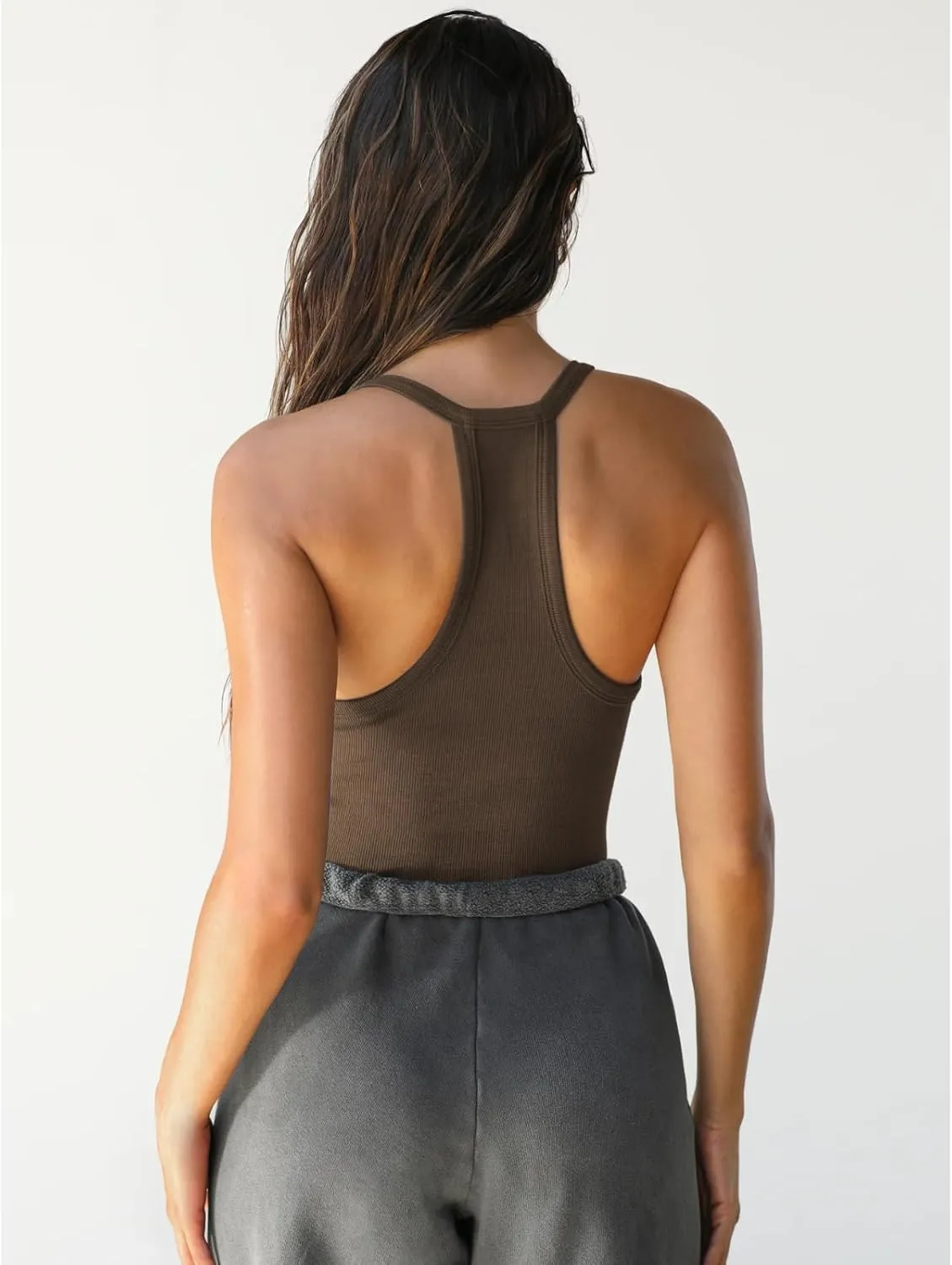Womens Spaghetti Strap Tank Tops V Neck Racerback Going Out Crop 2025 Trendy Top Summer Sleeveless Ribbed Camisole