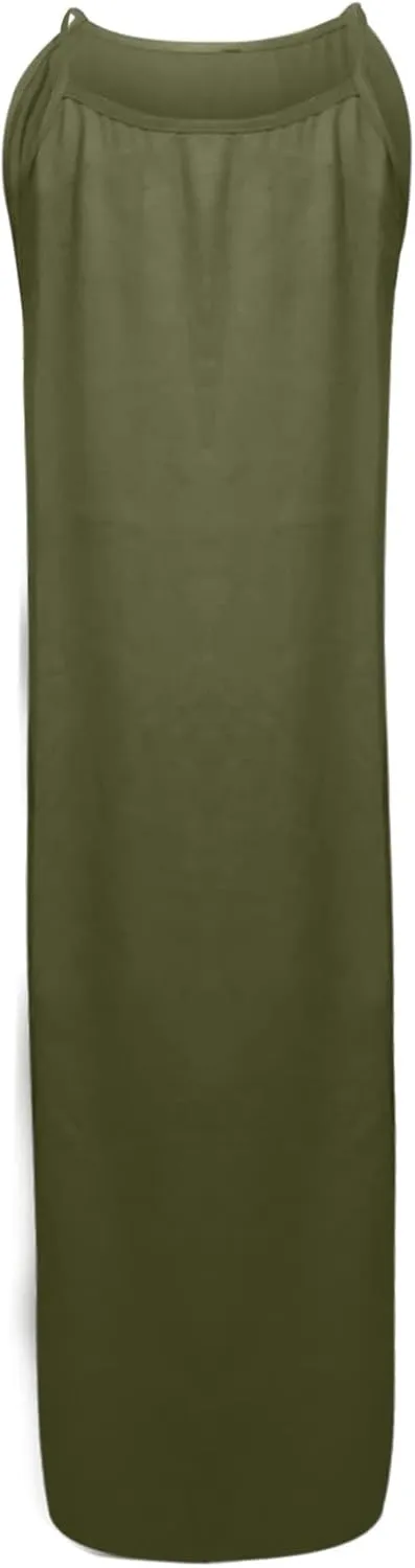 Women's Summer Dresses Spring Cotton Linen Spaghetti Casual Beach Outfits Clothes Flowy Split Maxi Sundress