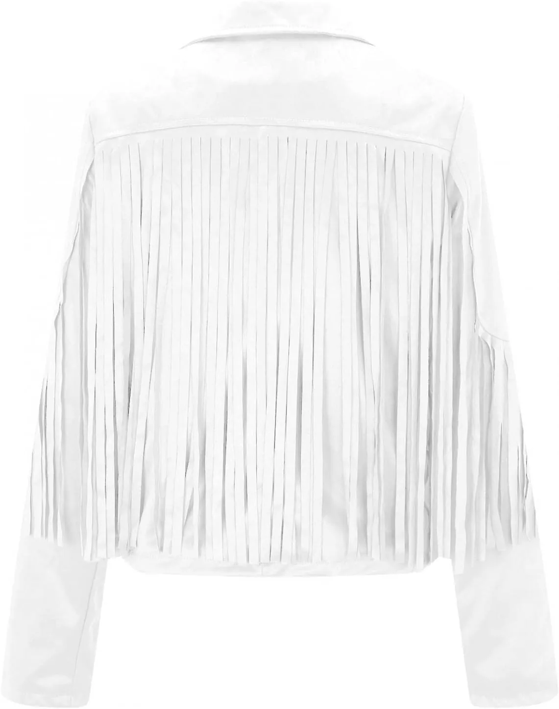 Womens Vintage Tassel Cropped Motor Biker Faux Suede Jackets Long Sleeve Hippie Boho Western Cowgirl Fringe Coat Outwear