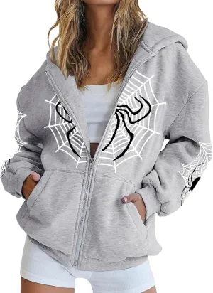 Womens Zip Up Hoodies Long Sleeve Oversized Sweatshirts Fleece Y2K Jacket 2024 Trendy Fall Outfits Cute Teens Clothes