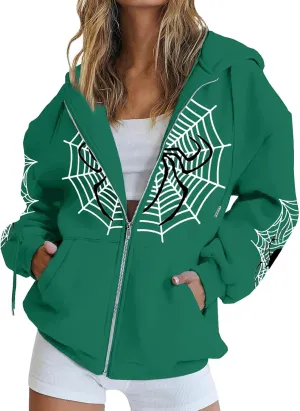 Womens Zip Up Hoodies Long Sleeve Oversized Sweatshirts Fleece Y2K Jacket 2024 Trendy Fall Outfits Cute Teens Clothes