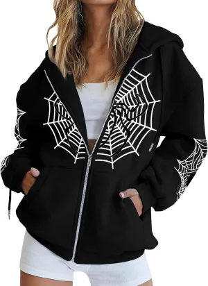 Womens Zip Up Hoodies Long Sleeve Oversized Sweatshirts Fleece Y2K Jacket 2024 Trendy Fall Outfits Cute Teens Clothes