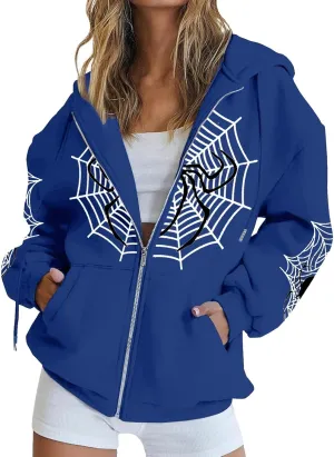 Womens Zip Up Hoodies Long Sleeve Oversized Sweatshirts Fleece Y2K Jacket 2024 Trendy Fall Outfits Cute Teens Clothes