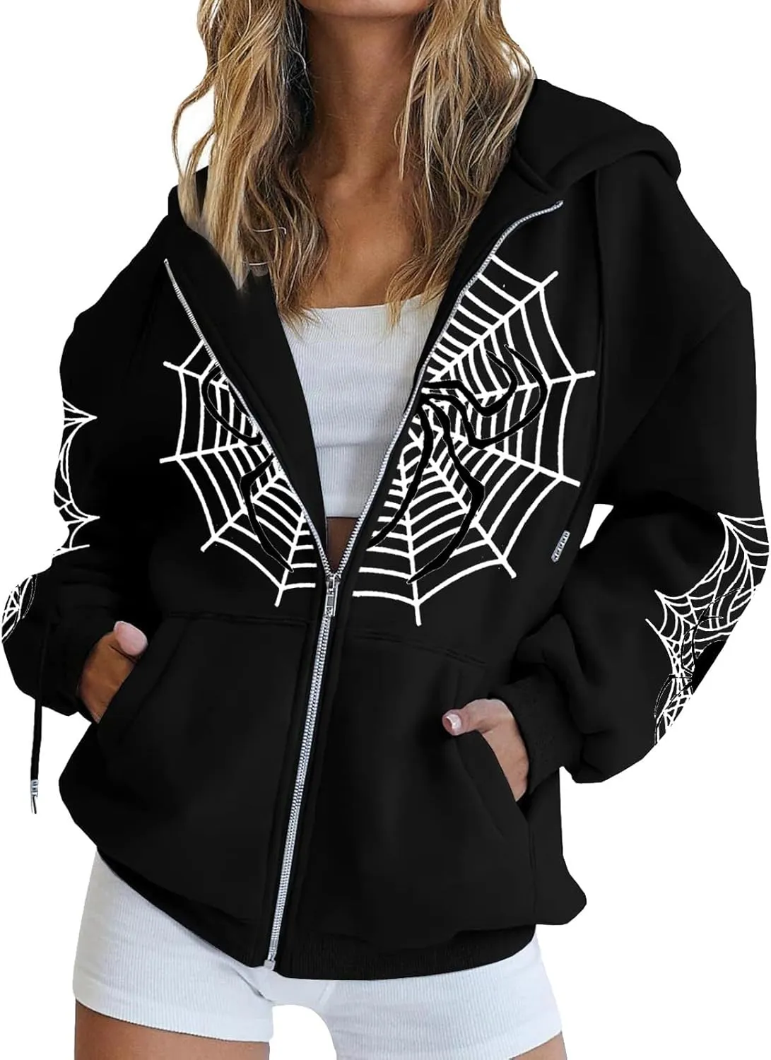 Womens Zip Up Hoodies Long Sleeve Oversized Sweatshirts Fleece Y2K Jacket 2024 Trendy Fall Outfits Cute Teens Clothes