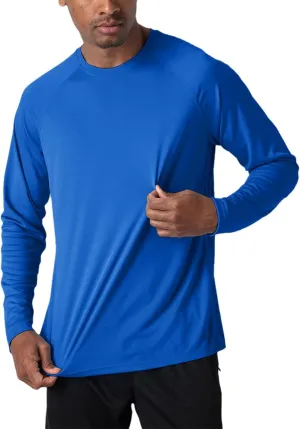 Yiqinyuan Men's T-Shirts Summer Long Sleeve Performance Quick Dry Breathable Hiking T-Shirts