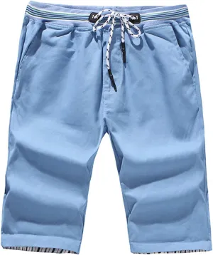 Ymosrh Men's Shorts Loose Shorts Solid Color Color-Blocking Fashion Casual Straight Five-Point Pants Shorts Casual