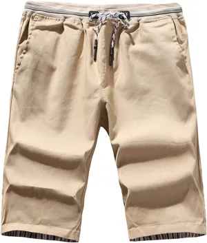 Ymosrh Men's Shorts Loose Shorts Solid Color Color-Blocking Fashion Casual Straight Five-Point Pants Shorts Casual