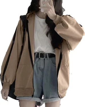 Zip Up Hoodies for Women Plus Size Oversized Aesthetic Grunge Cute Y2K Hoodies Teen Girls Trendy Baggy Sweatshirt