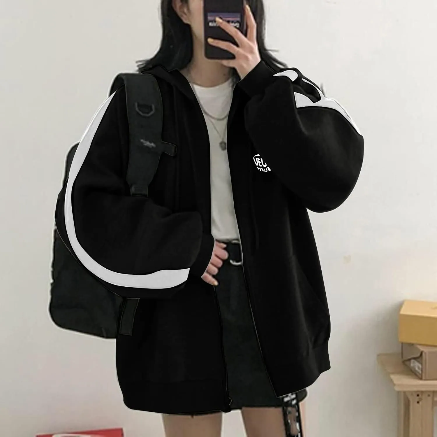 Zip Up Hoodies for Women Plus Size Oversized Aesthetic Grunge Cute Y2K Hoodies Teen Girls Trendy Baggy Sweatshirt